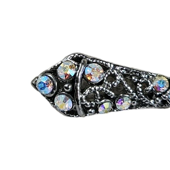 925 Sterling Silver Necklace Rhinestone Cross Sparkling Crystal Pendant Chain PD - Picture 7 of 14